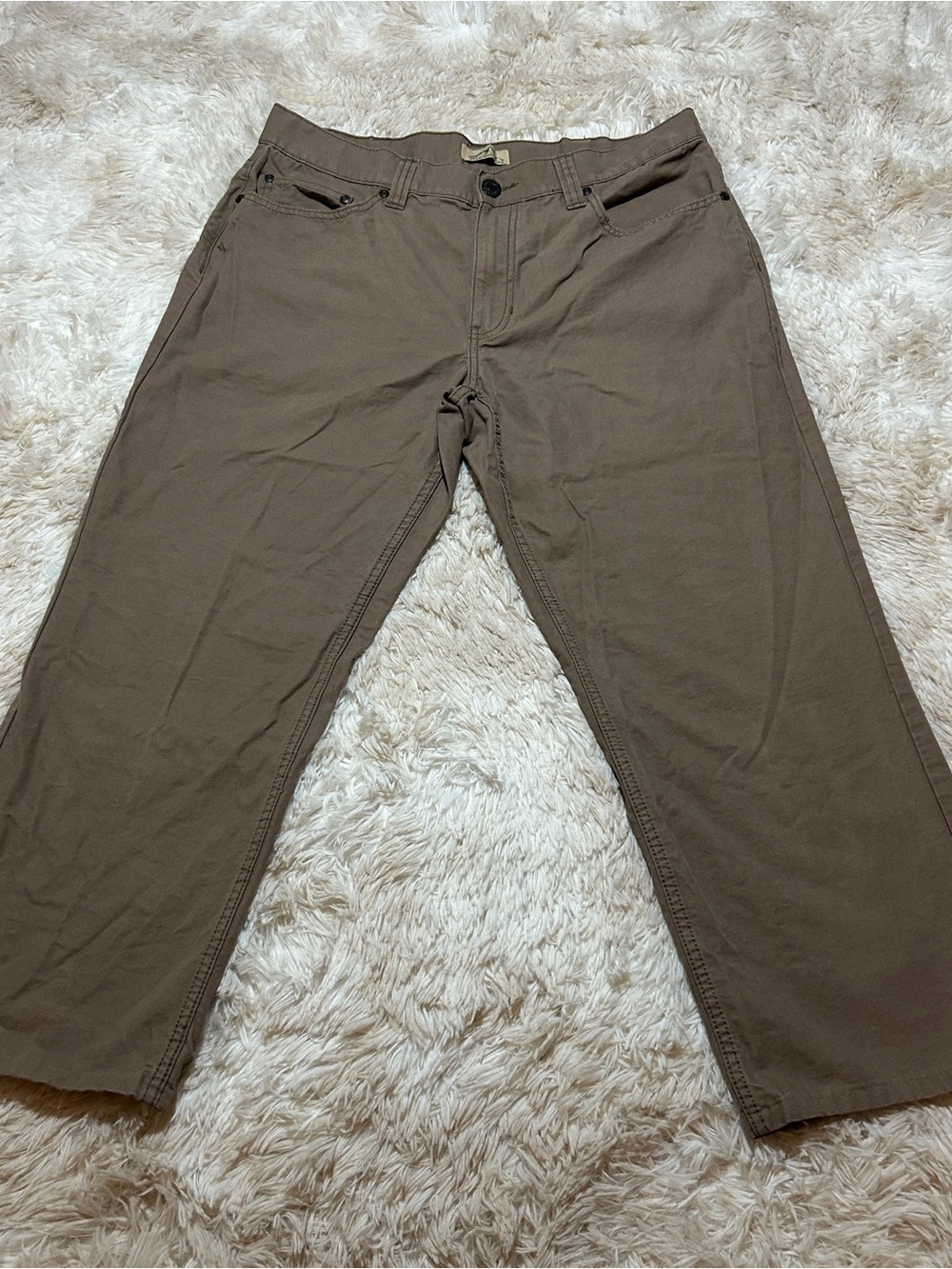 Men's Straight Chino Pants in Brown